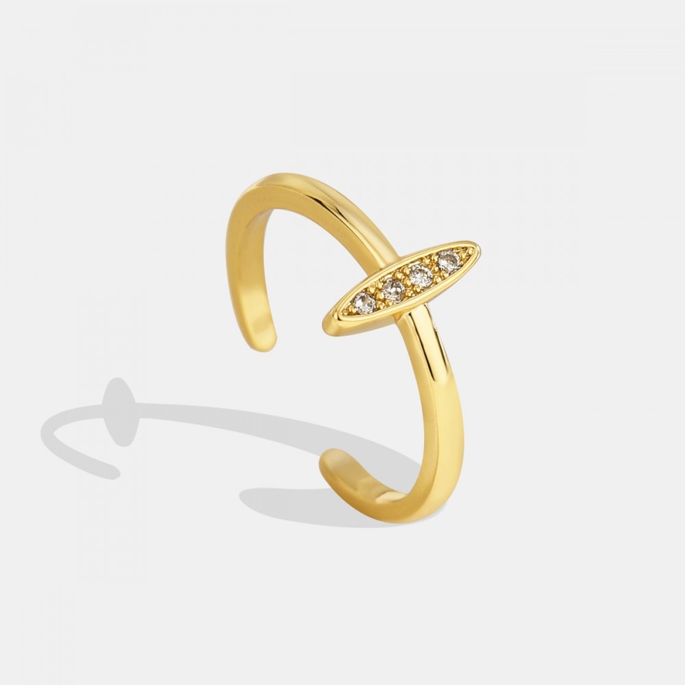 Famous Small Gold Plated Adjustable Ring