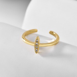 Famous Small Gold Plated Adjustable Ring