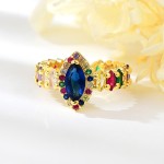 New Season Blue Cubic Zirconia Adjustable Ring