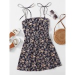 Floral Tie Shoulder  Dress