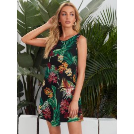 Floral & Tropical Print Tunic Dress