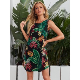 Floral & Tropical Print Tunic Dress