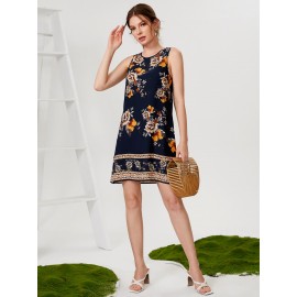 Sleeveless Floral Print Dress