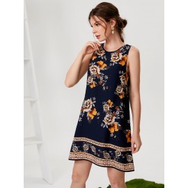 Sleeveless Floral Print Dress