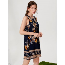 Sleeveless Floral Print Dress