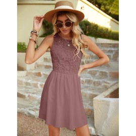 Solid Guipure Lace Dress