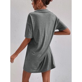 Space Dye Drop Shoulder Tee Dress