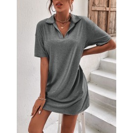 Space Dye Drop Shoulder Tee Dress