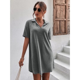 Space Dye Drop Shoulder Tee Dress