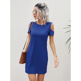 Cold Shoulder Solid Tee Dress