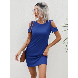 Cold Shoulder Solid Tee Dress