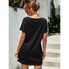 Batwing Sleeve Tee Dress