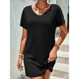 Batwing Sleeve Tee Dress