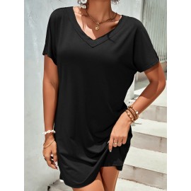 Batwing Sleeve Tee Dress