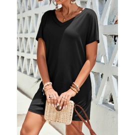 Batwing Sleeve Tee Dress