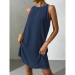 Keyhole Back Solid Tank Dress