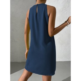 Keyhole Back Solid Tank Dress